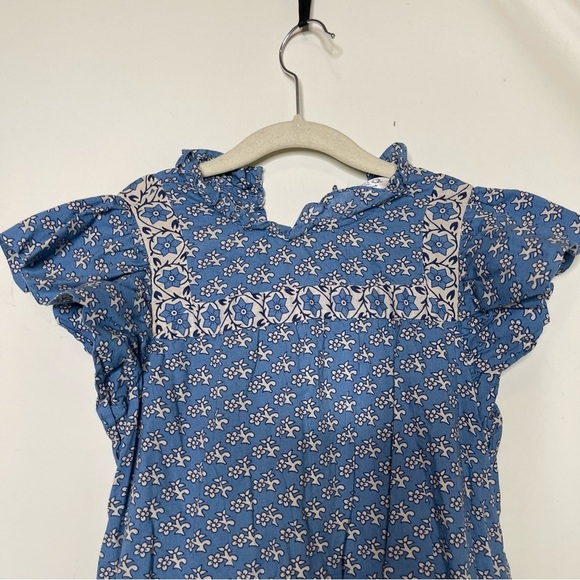 SEA Girls Flowers All Over Ruffled Flutter Sleeves Dress in Blue sz 6 - Picture 2 of 7